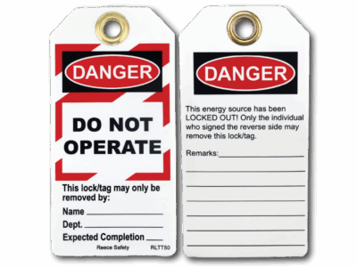 Lockout Tagout – Tags – RLTT50 (Package of 10)